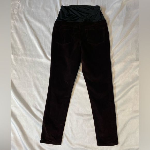Ingrid Isabel Maternity Corduroy Crossover Panel Skinny Burgundy Pants Sz 8/29R - Picture 7 of 16